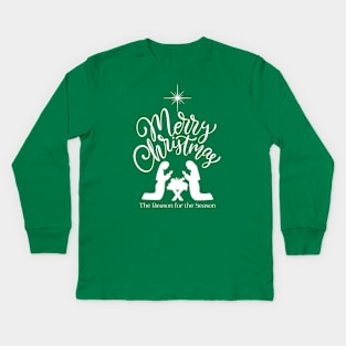 Merry Christmas The Reason for the Season Kids Long Sleeve T-Shirt